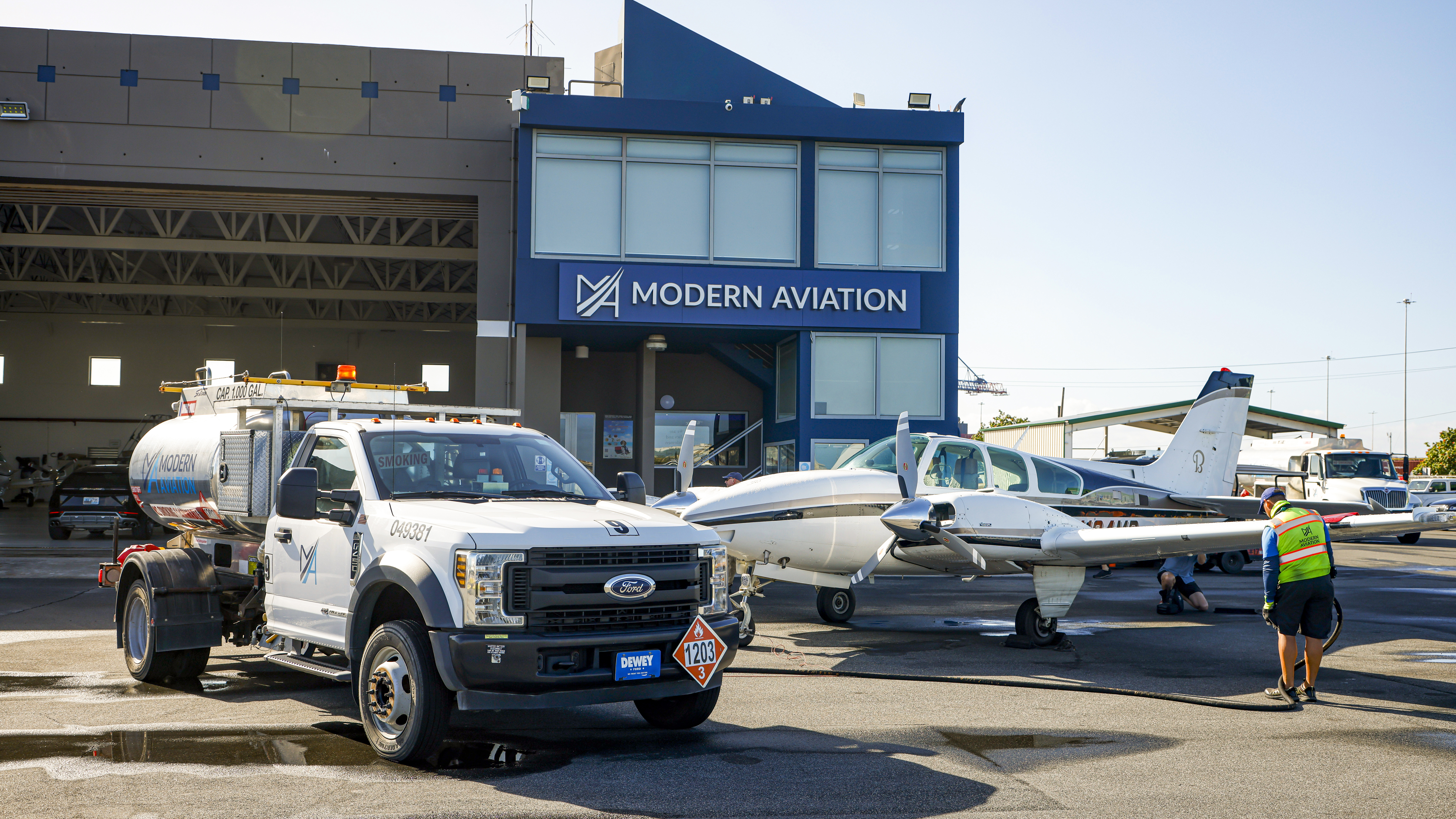 On the ramp of Isla Grande Airport.