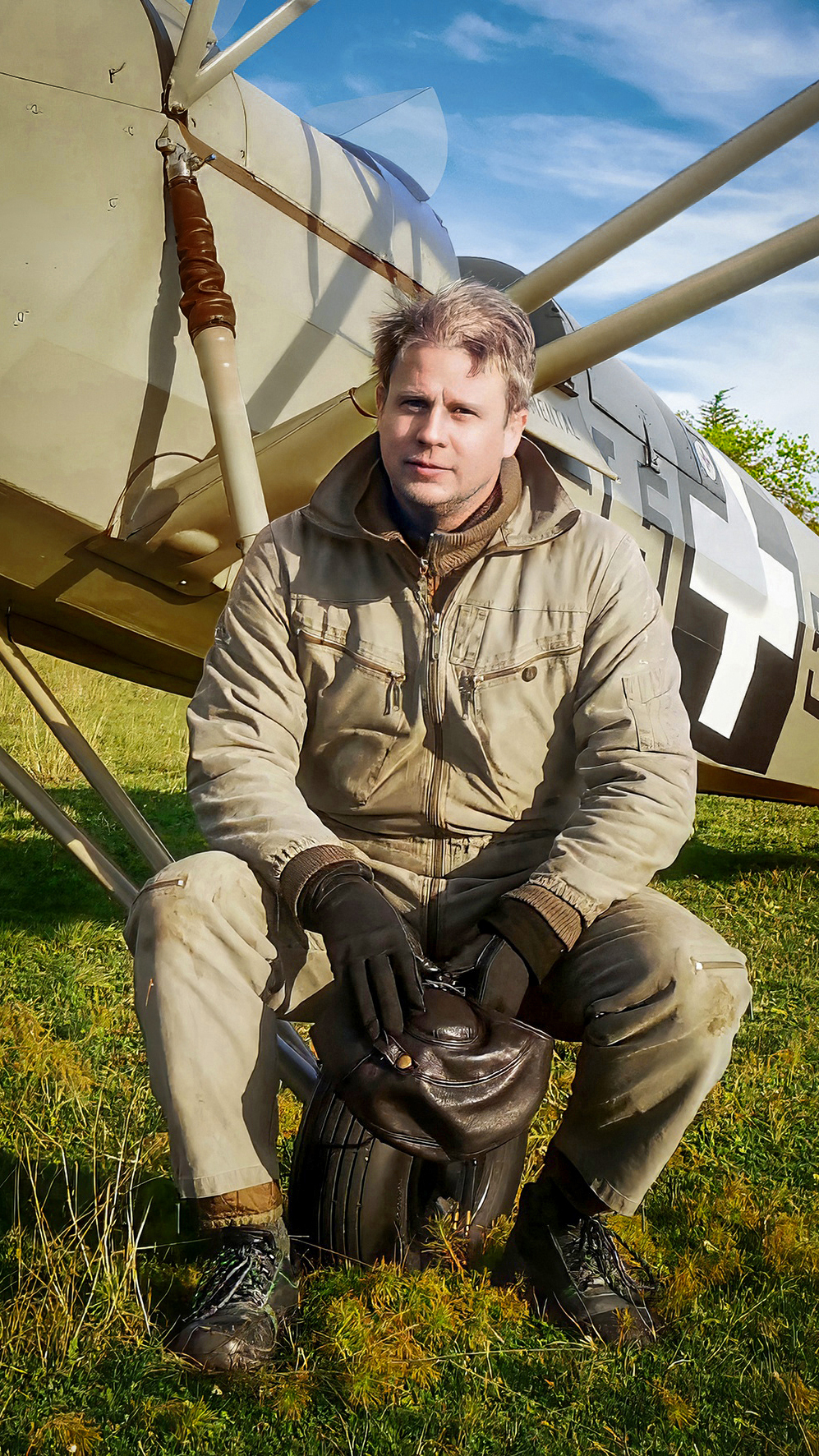 Zsolt Gettler, in insulated coveralls, made the maiden flight.