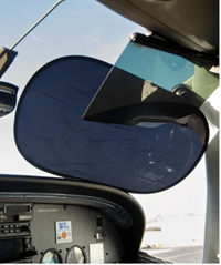 Sporty’s Flight Gear sunshades fold into a small circle for easy compact storage in the provided bag. Photo courtesy of J. Mac McClellan.