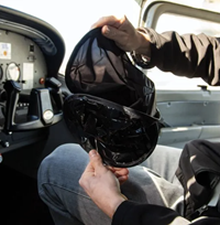 Sporty’s Flight Gear sunshades fold into a small circle for easy compact storage in the provided bag. Photo courtesy of J. Mac McClellan.