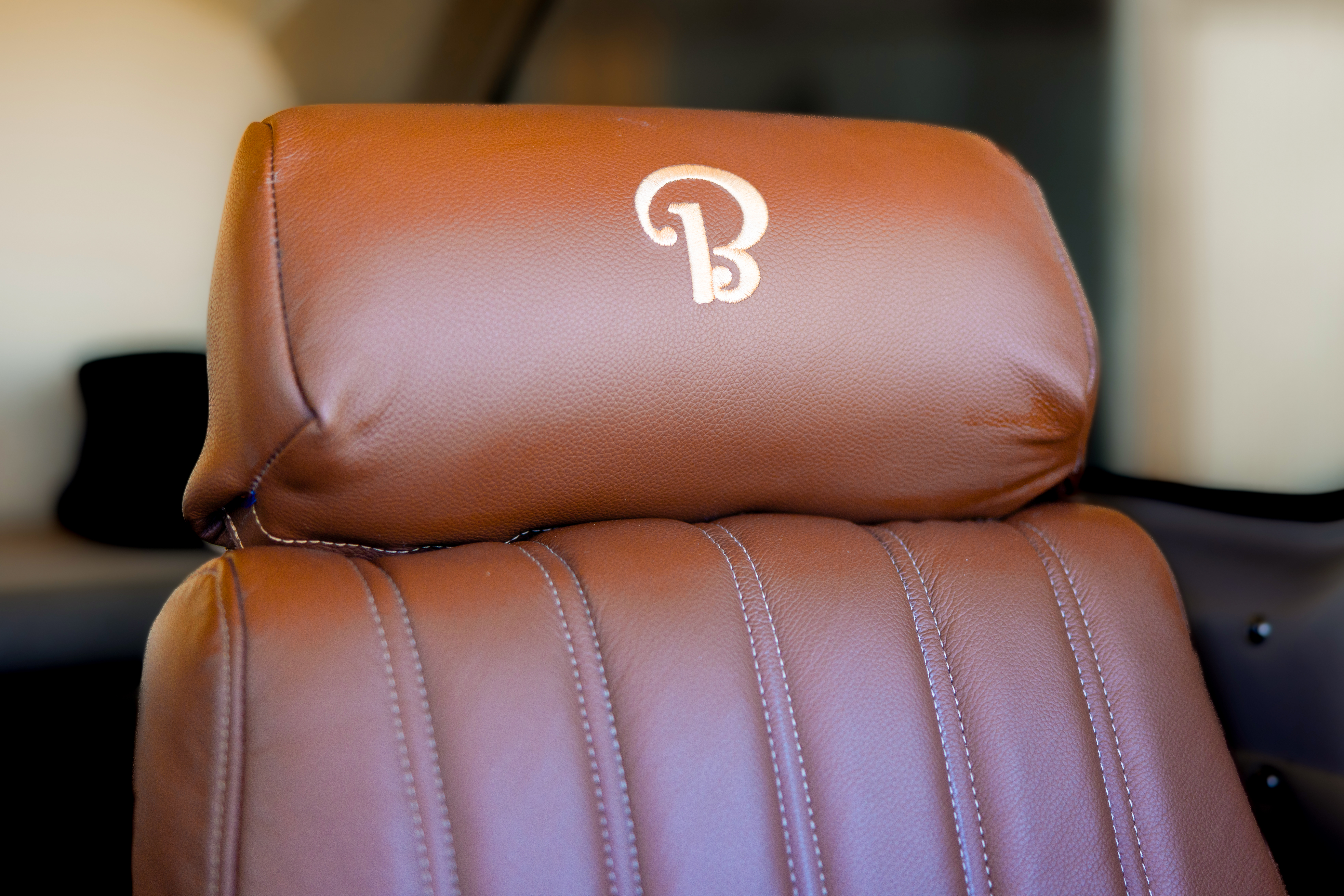 The plush new interior features Saddle Brown leather with embossed Beech logo headrests.