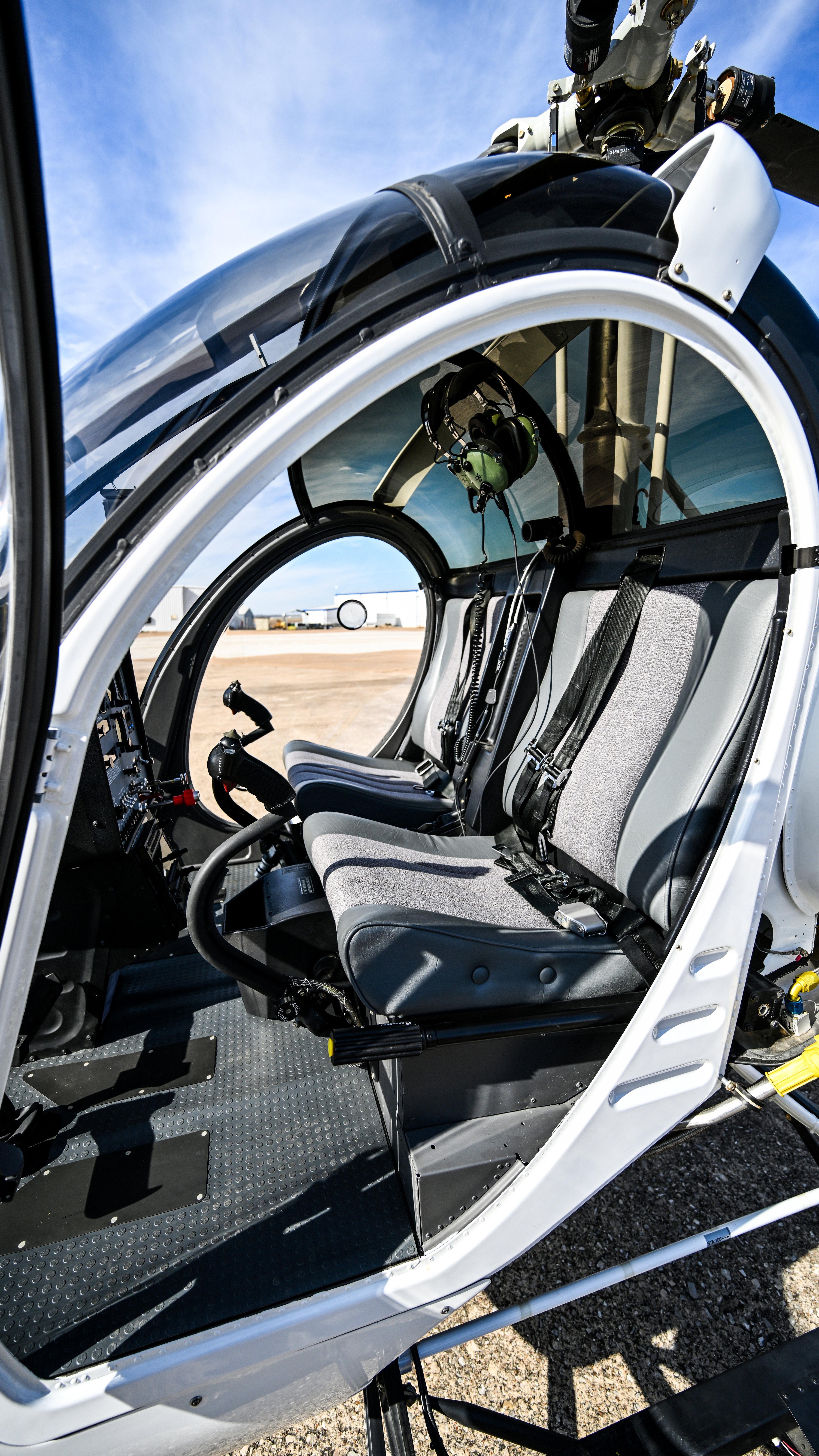 The co-pilot side view of the S300CBi's wide cabin.