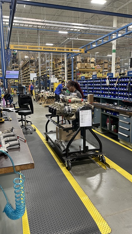 A new engine nears completion at Continental Aerospace Technologies' Mobile, Alabama, facility.