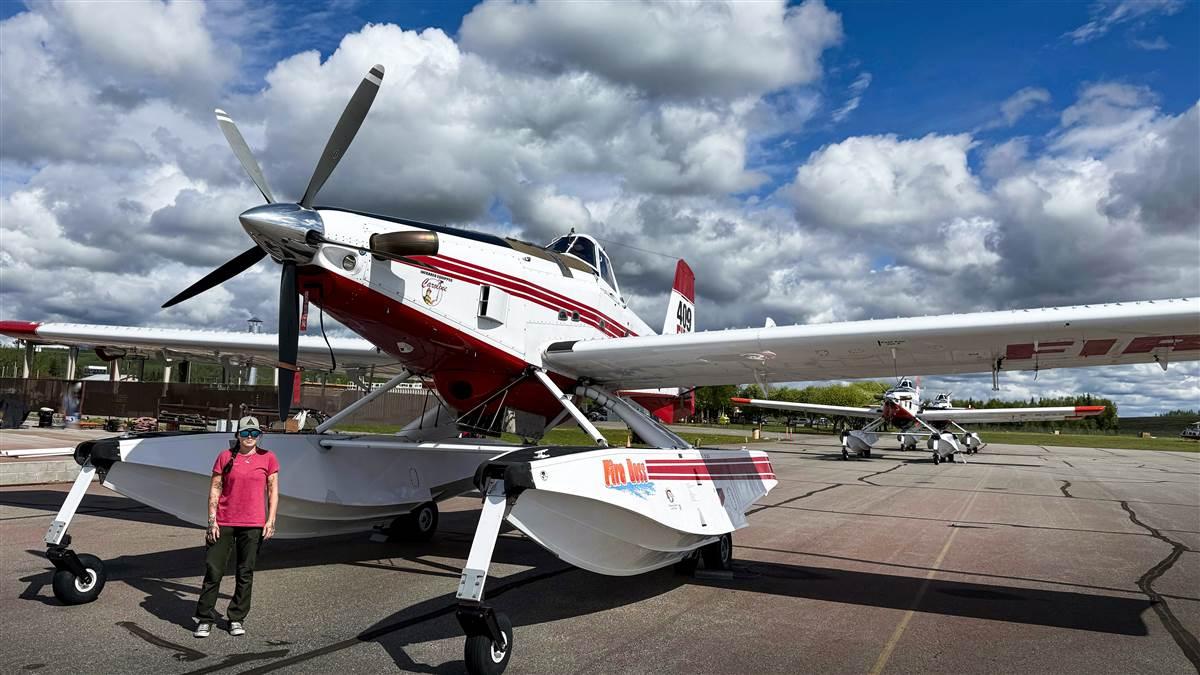 She has mastered the Fire Boss, an Air Tractor equipped with Wipline 10000 floats, in 2022.