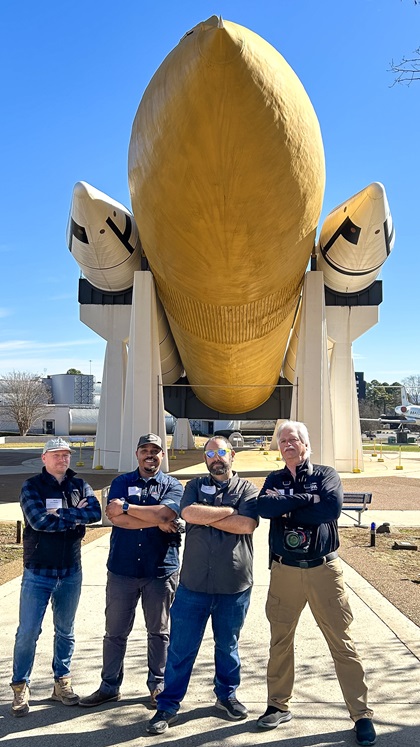 Justin McCarthy, Jamal Warner, Matt Sloane, and David Tulis have the right stuff at the Space Shuttle Pathfinder.