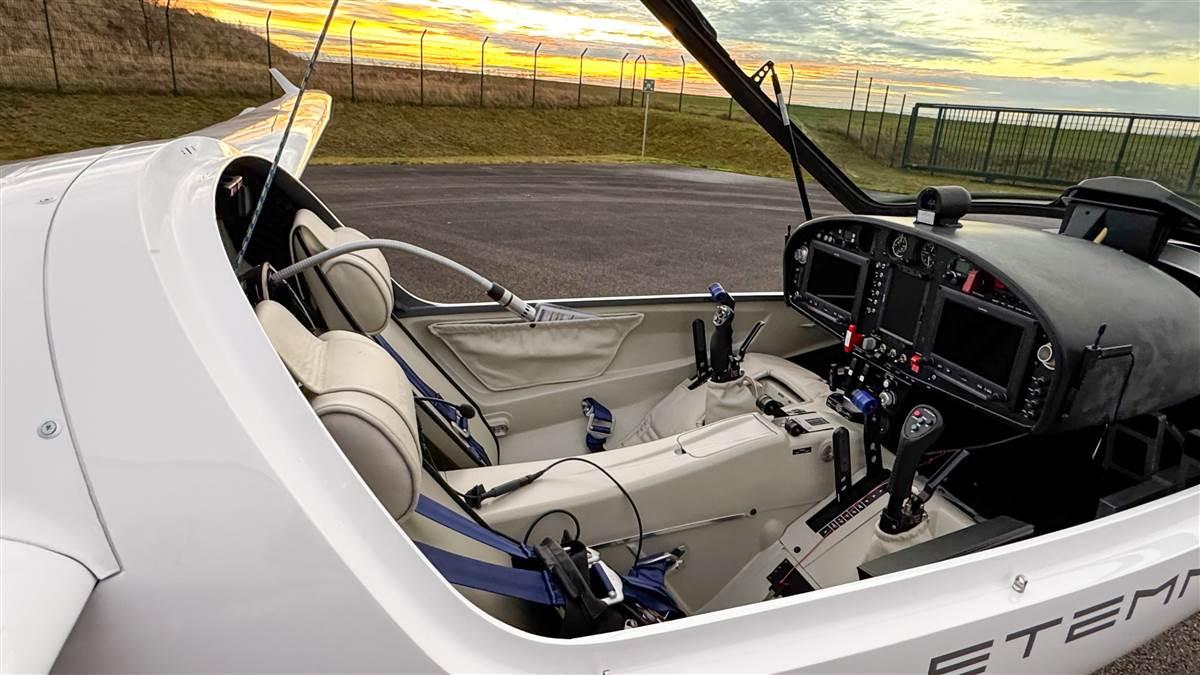 The S12–G interior is well appointed with leather seats and digital avionics.