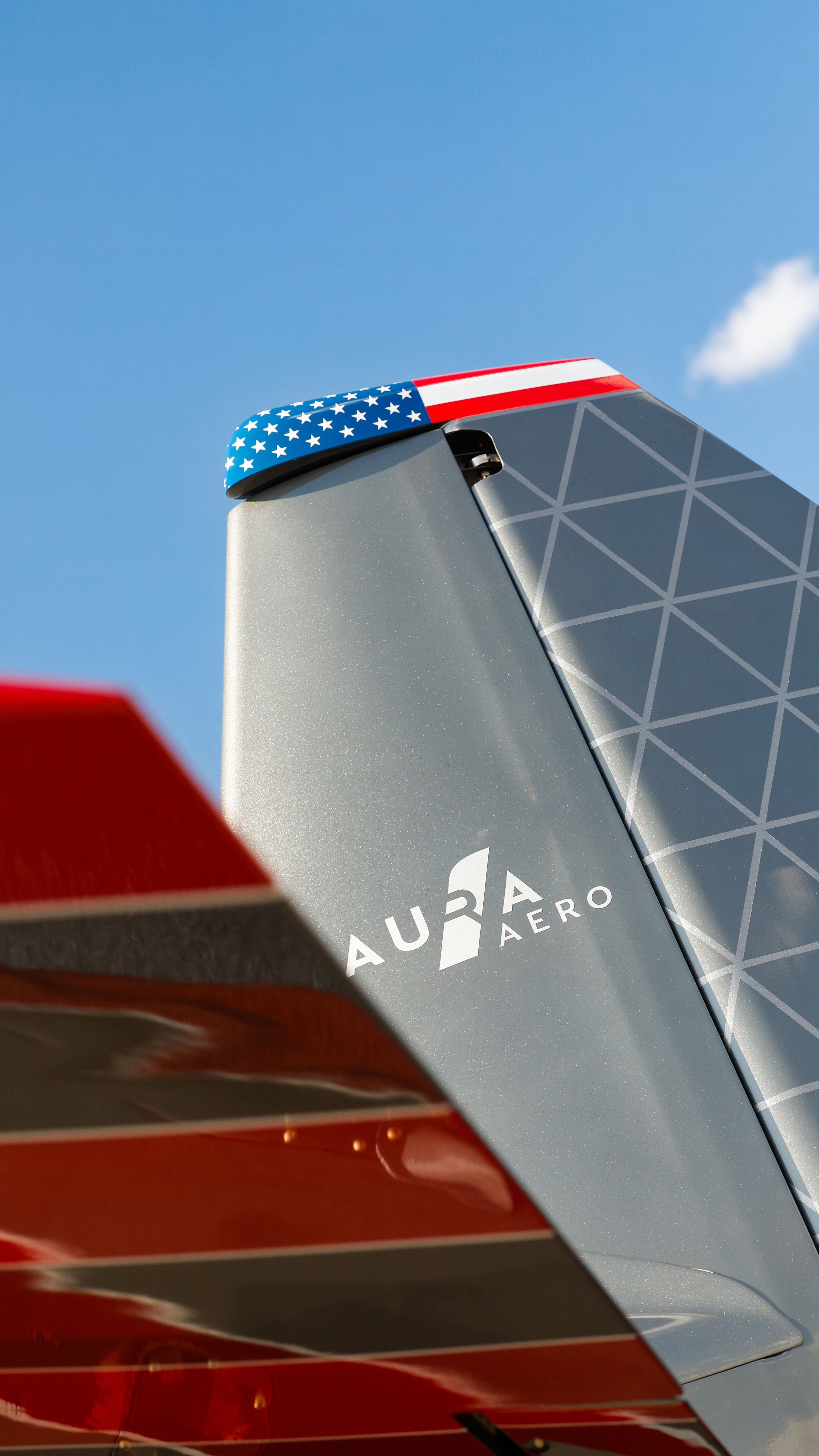 American and French flags grace opposite sides of the vertical fin on this first Integral R brought to the United States and shown here flying over Florida. Photo by Chris Rose