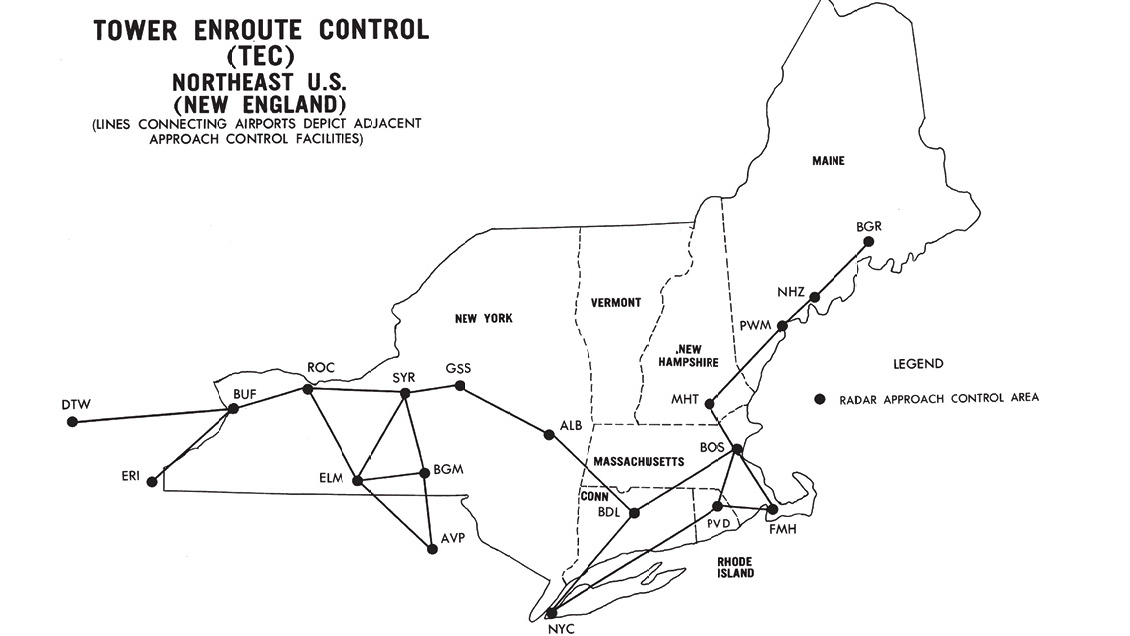 The Northeast chart supplement includes diagrams that show where TEC routes are available.