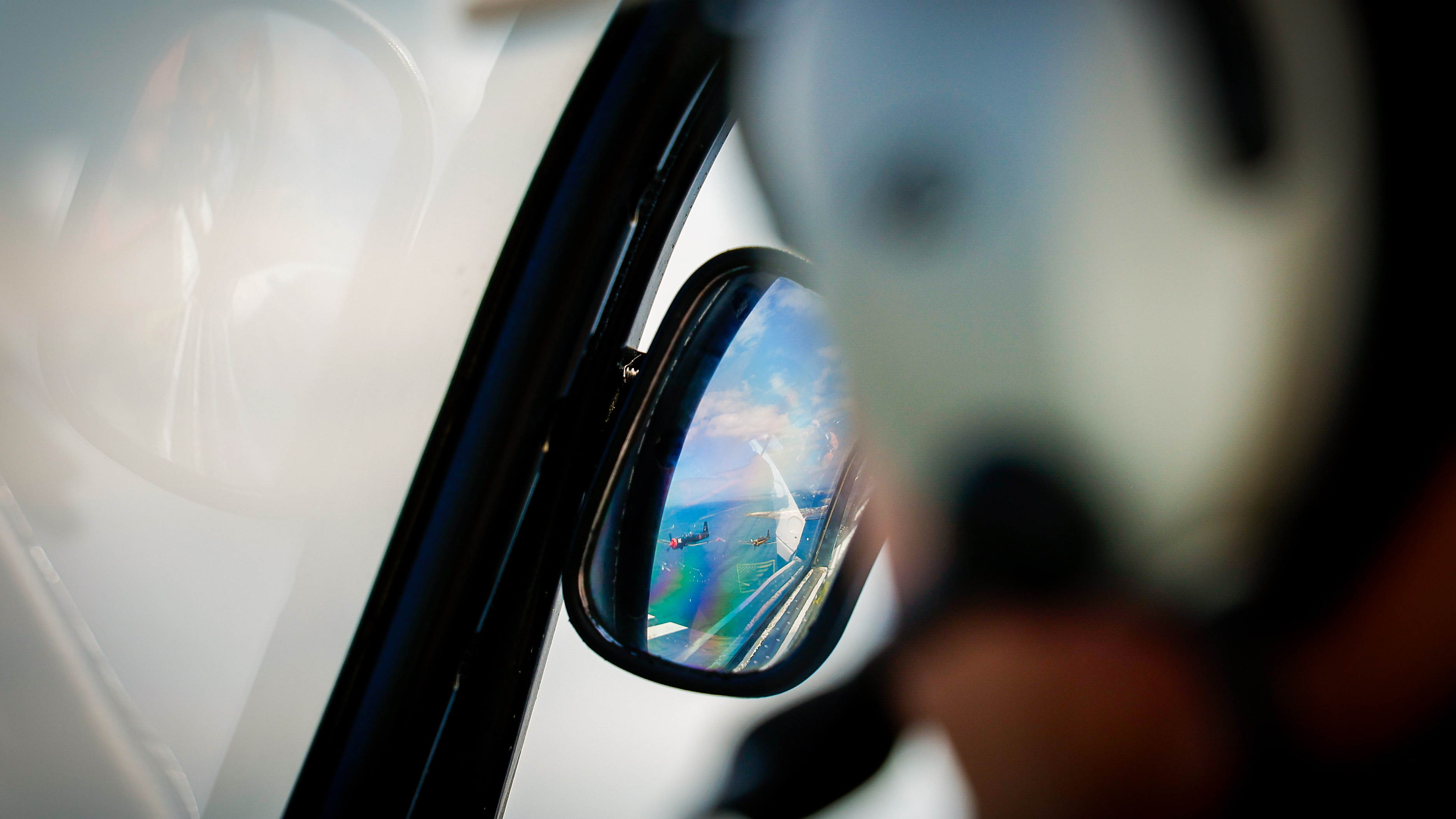 Checking out the team in the mirror.