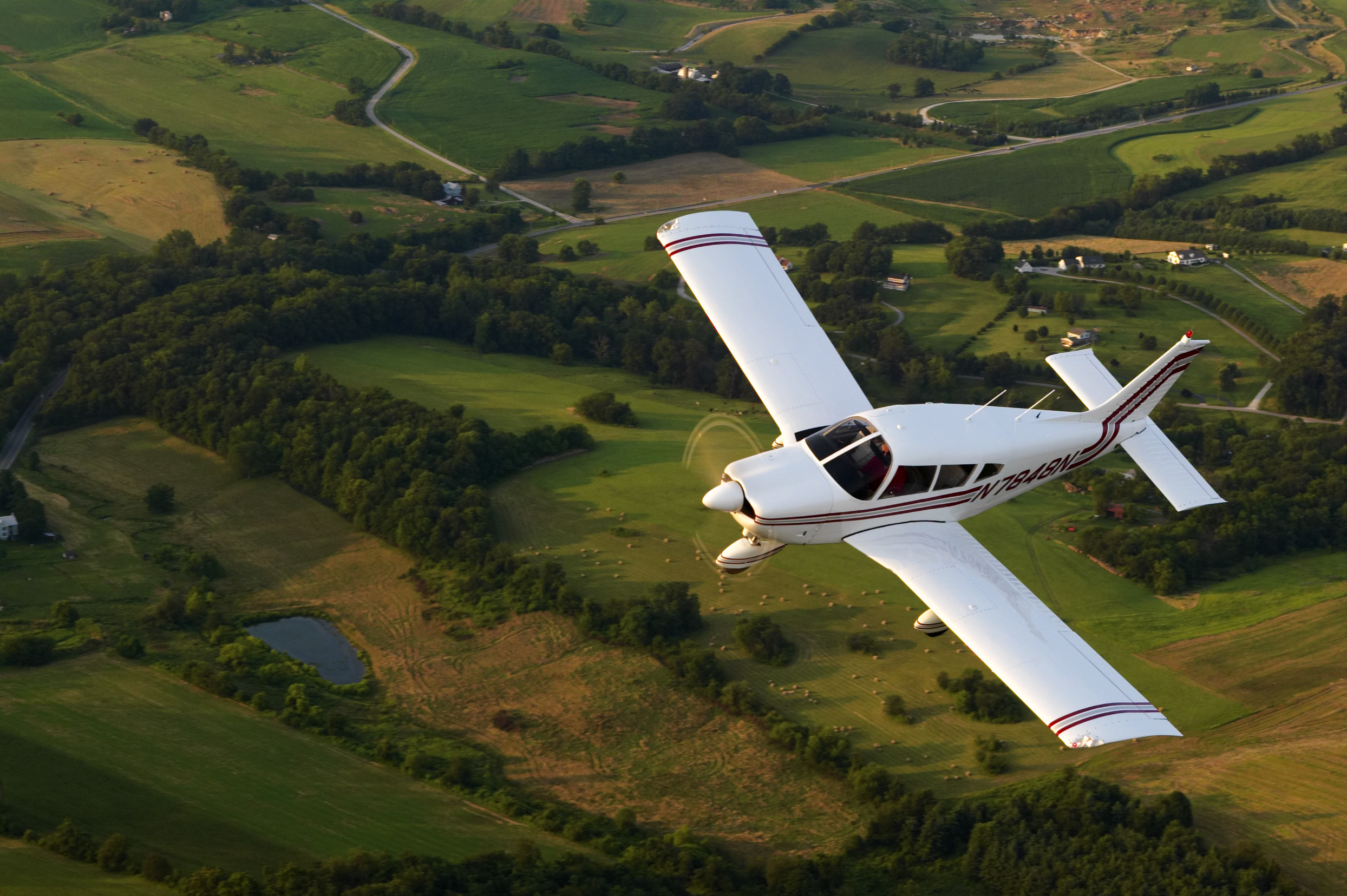 Piper Cherokee 180 over Maryland.
Reproduction of this image prohibited without written permission on photographer's invoice stating rights granted, and payment in full of said invoice.