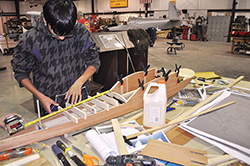 The Benoist flying boat model constructed by CFAA students was donated to the Florida Air Museum.