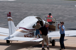 Anthony Brothers can't wait to tell his classmates about his first flight.