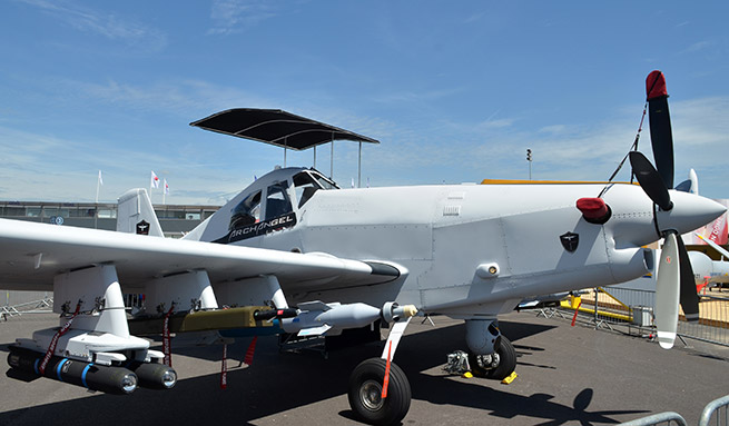 An Archangel on display at the 2013 Paris Air Show. Photo courtesy of IOMAX