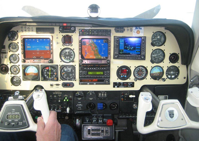 The Bonanza B36 is fitted with Chelton avionics. Photo courtesy of Addison Flyers.