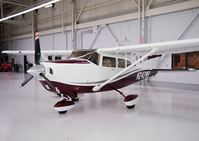 A Cessna 206 Stationair owned by the Textron Aviation Employees’ Flying Club.