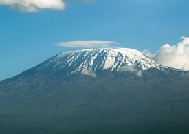 A lenticular cloud above the 19,336-foot peak of Mount Kilimanjaro, seen from Kenya. 