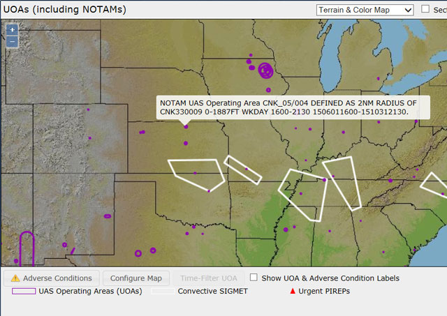 uas operating area