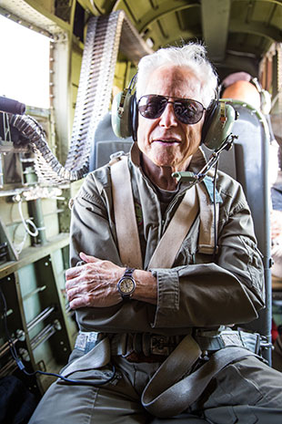 Don Penny Schneider, a personal friend of Jimmy Doolittle, wore Doolittle's watch on the B-25 flight to deliver the Congressional Gold Medal to Wright-Patterson Air Force Base. Photo by Matt Sager.