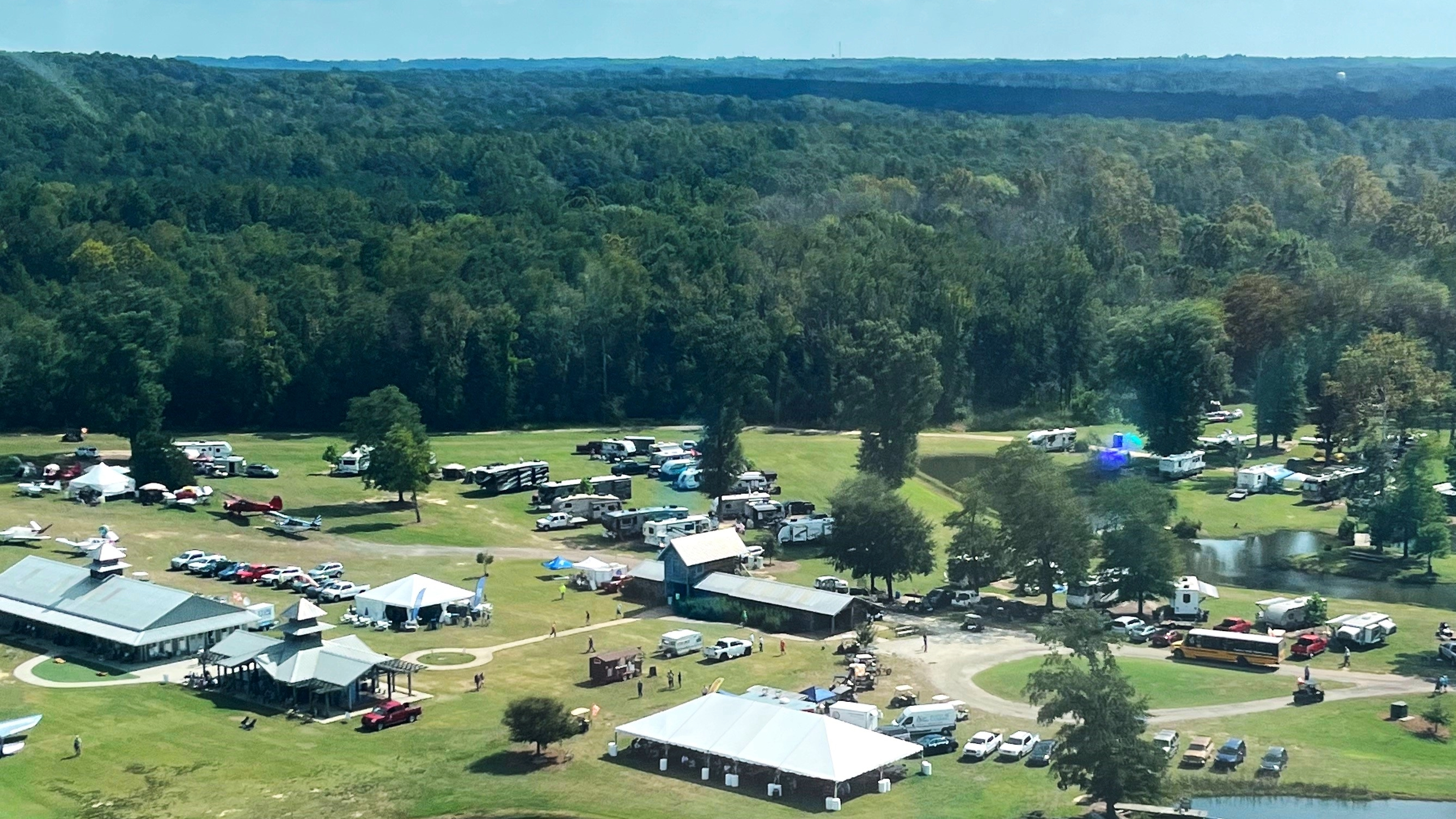 Aerial view of Triple Tree Aerodrome